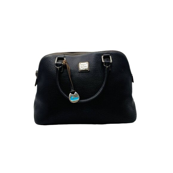 Dooney & Bourke Handbags - Vintage Dooney & Bourke Embossed Pebbled Leather Satchel Large Black With Should